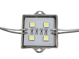 LED modul vodotěsný 4x LED, bílá, 38x36mm, IP68 (YJ-MK-F2B35x35-4W)
