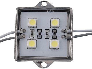 LED modul vodotěsný 4x LED, studená bílá, 38x36mm
