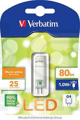 LED žárovka Verbatim PIN 1W- G4 Teple bílá (52143)