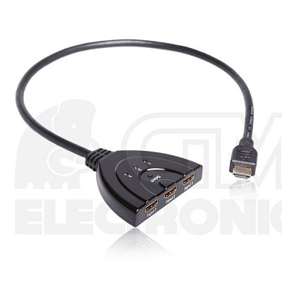 HDMI přepínač 3 x1 s kabelem (PET0301D)