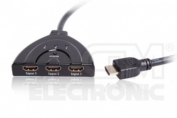 HDMI přepínač 3 x1 s kabelem (PET0301D)