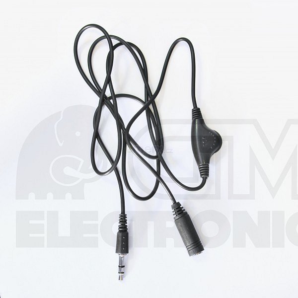 Prodlužovací stereo kabel jack 3.5mm zástrčka -> jack 3.5mm zásuvka s integrovaným regulátorem hlasitosti. (CAGP22090BK10)