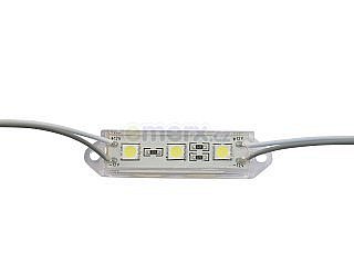 LED modul vodotěsný 3x LED, studená bílá, 62x14mm, IP65 (YJ-MK-F2B62X14-3CW)