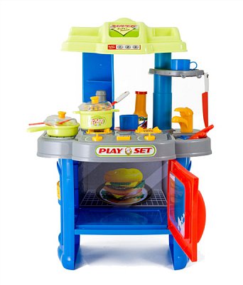 Kuchyňka dětská G21 s příslušenstvím modrá
