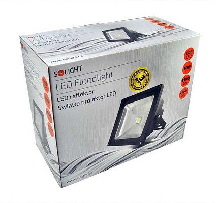 LED venkovní reflektor, 50W, 3500lm, AC 230V, černá
