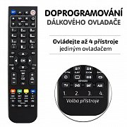 Doprogramování dálkového ovladače 4:1 pro ovládání dalších přístrojů