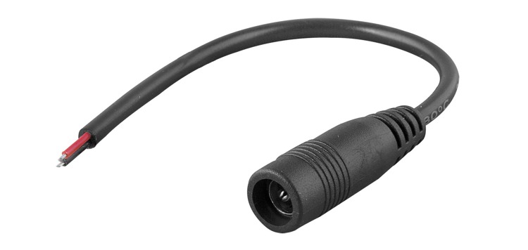 Konektor samice pro spojení pásku se zdrojem 2,1/5,5 s kabelem 15cm