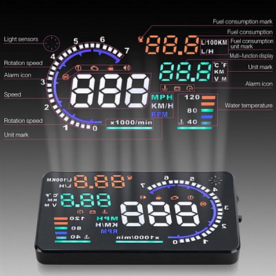 Monitor do auta s HUD projekčním displejem 5,5"