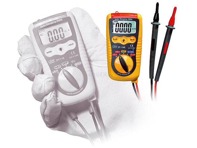Digitální multimetr s bezkontaktním dekektorem napětí, max 600V/200mA DC/AC, 20MOhm (DT-118)
