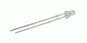 LED 3mm modrá 6800mcd/25° čirá