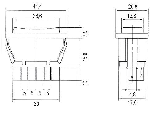 Přepínač kolébkový auto 20A/12VDC