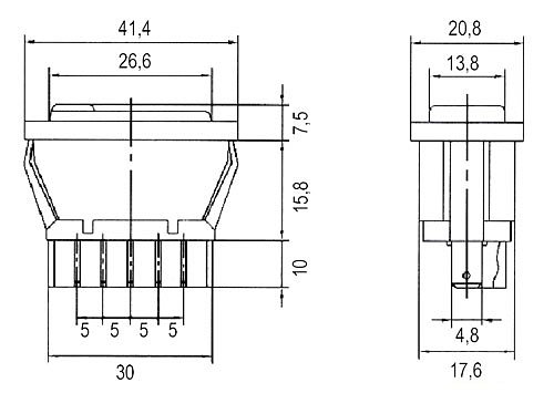 Přepínač kolébkový auto 20A/12VDC prosvětlený