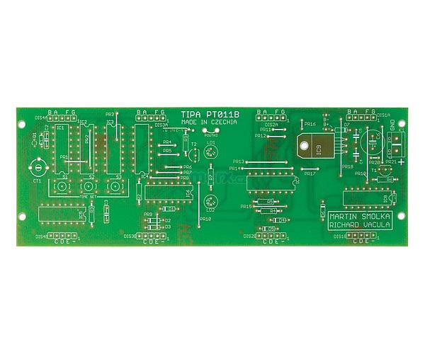 Plošný spoj PT011B CMOS digitální hodiny s volitelnými LED displeji
