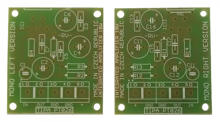 Plošný spoj PT026S Integrovaný zesilovač 2x10W