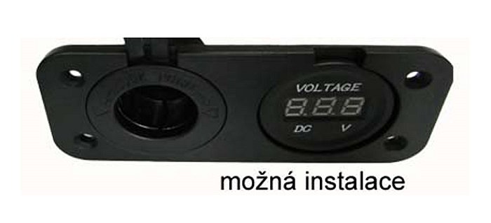 Panelové měřidlo DV34530 voltmetr 6-30V červený