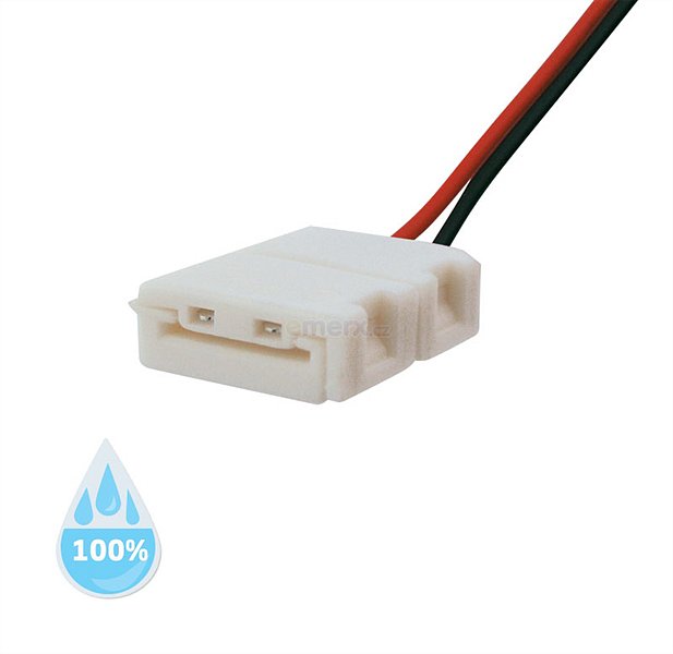 Konektor nepájivý pro LED pásky 3528 30,60LED/m o šířce 8mm s vodičem, voděodolný IP68