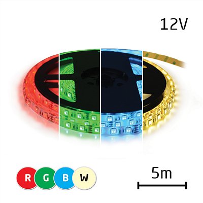 LED pásek 12V 5050 60LED/m IP67 max. 14.4W/m RGBW bílá teplá (1ks=cívka 5m) zalitý
