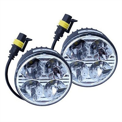 Světla pro denní svícení 4 HIGH POWER LED 12V/24V (kulatá 70 mm)