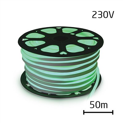 LED neon hadice 230V, 2835, 92LED/m IP67 max. 7W/m zelená (cívka 50m) zalitý
