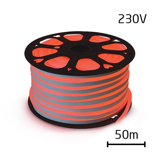 LED neon flexi hadice 230V 120LED/m 12W/m červená 50m