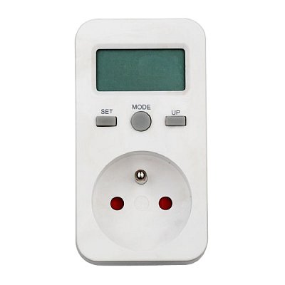 Elektroměr zásuvkový měřič spotřeby s pamětí PM5 - digitální wattmetr do zásuvky zálohování