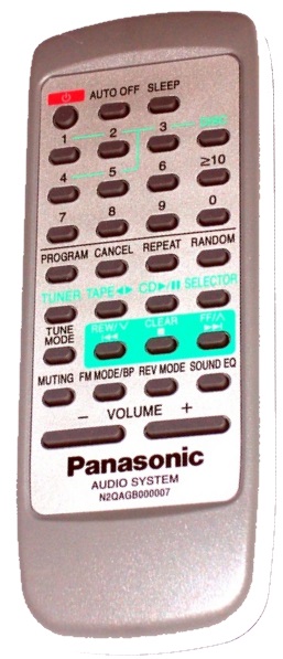 Panasonic N2QAGB000007 náhradní dálkový ovladač jiného vzhledu.