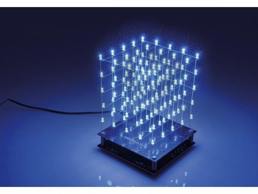 Stavebnice Velleman K8018B - 3D LED kostka 5x5x5 modré LED (K8018B)