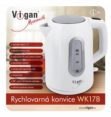 Rychlovarná konvice, bílá WK17B VIGAN Mammoth (WK17B)