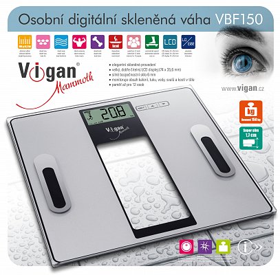 Osobní váha VIGAN VBF150, digital, skleněná, body fat (VBF150)