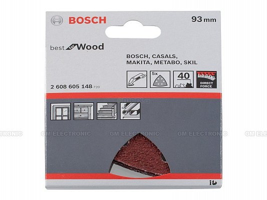 Sada brusných papírů Bosch hrubost 40 (2 608 605 148)