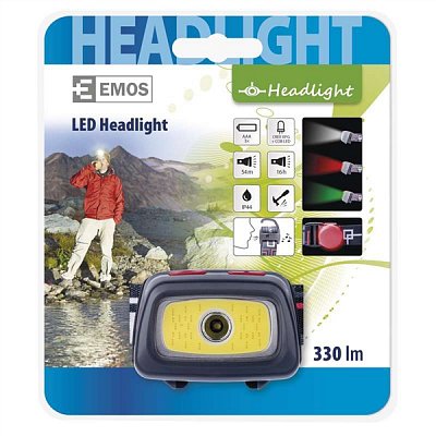 Čelovka na 3x AAA, 1x COB + 1x CREE LED