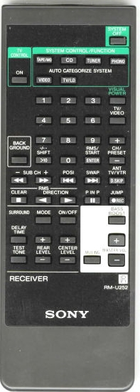 Sony RM-P352, RM-U252, RM-P342 náhradní dálkový ovladač jiného vzhledu