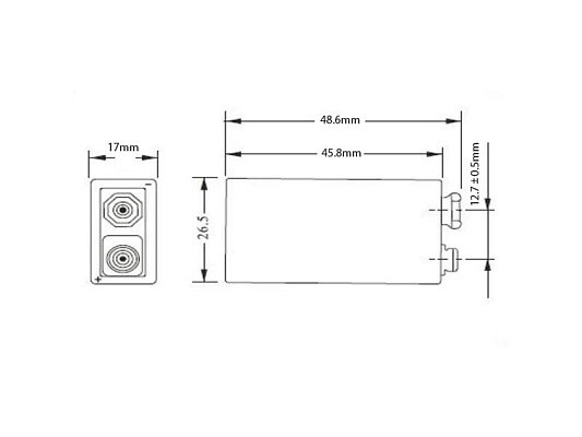 Baterie lithiová 6F22 9V/1200mAh TINKO