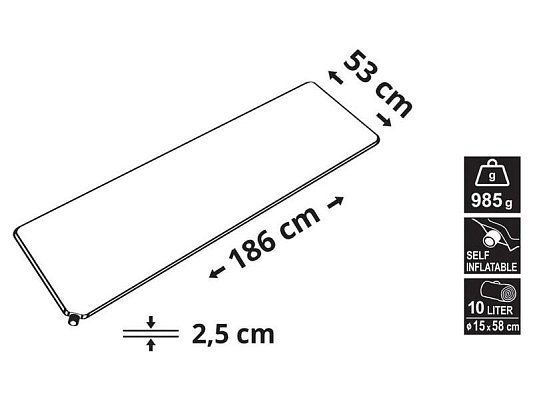 Karimatka samonafukovací CATTARA 13321