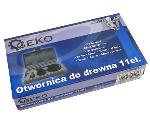 Sada vykružováků do dřeva 19-64mm GEKO G30001 11ks