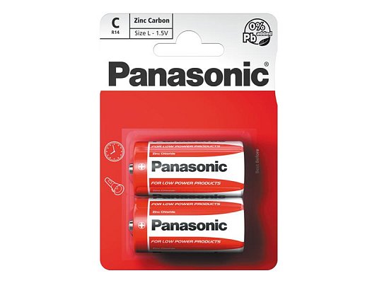 Baterie C (R14) Zn-Cl PANASONIC Red 2ks / blistr