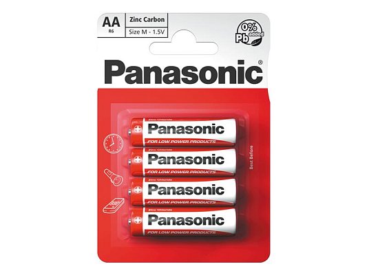 Baterie AA (R6) Zn-Cl PANASONIC Red 4ks / blistr