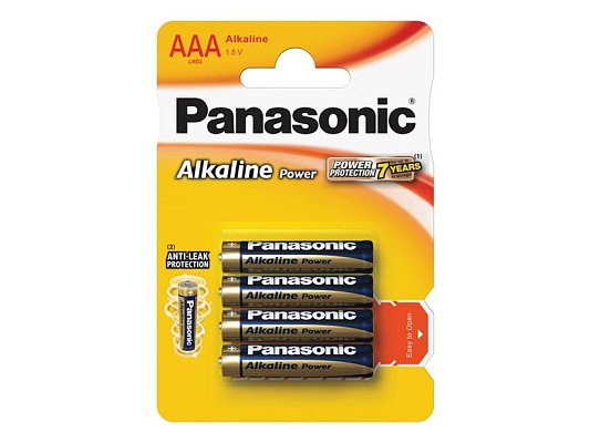 Baterie AAA (R03) alkalická PANASONIC Alkaline Power 4ks / blistr