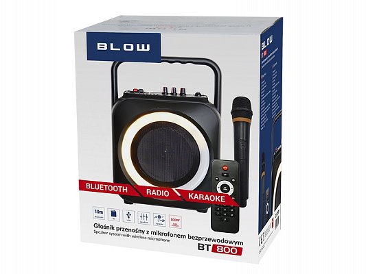 Reproduktor přenosný BLOW BT800 BLUETOOTH, USB, SD, FM, AUX-IN + mikrofon