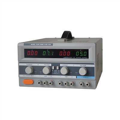 Zdroj laboratorní Geti GLPS 3005E 2x0-30V/ 0-5A+ (5V-3A)