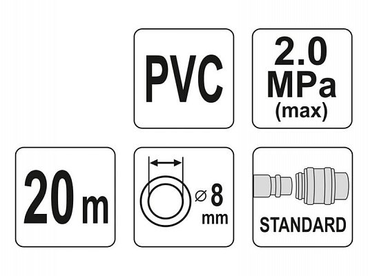 Hadice vzduchová PVC 8mm, 20m