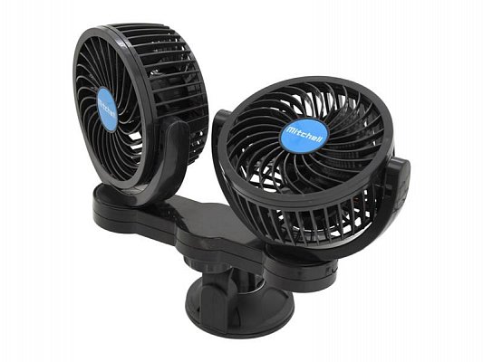 Ventilátor MITCHELL DUO 2x108mm 12V na přísavku