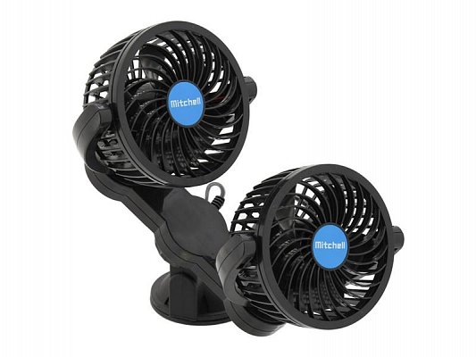 Ventilátor MITCHELL DUO 2x108mm 12V na přísavku