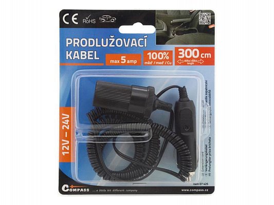 Prodlužovací kabel 12/24V 5A 3m