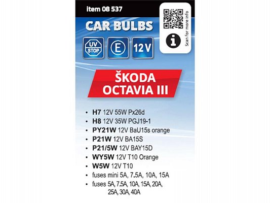 Žárovky servisní box ŠKODA OCTAVIA III H7+H8