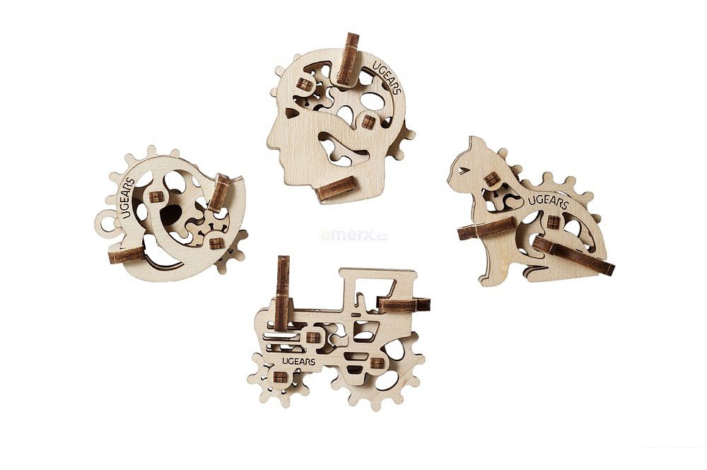 Dřevěná stavebnice 3D mechanické Puzzle Tribka- Přívěsky