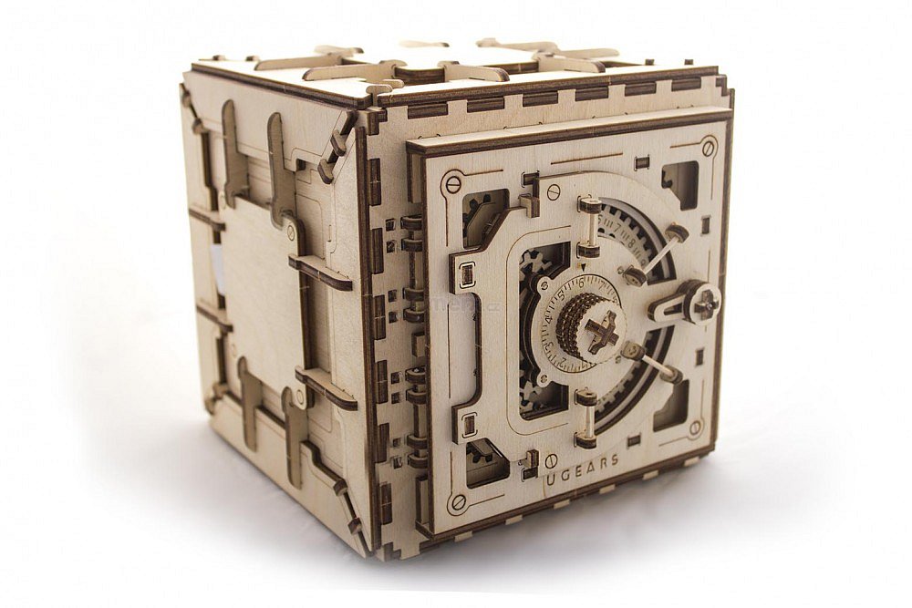 Dřevěná stavebnice 3D mechanické Puzzle Trezor