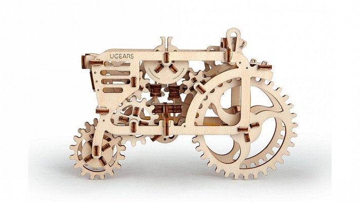 Dřevěná stavebnice 3D mechanické Puzzle Traktor