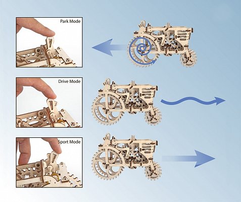 Dřevěná stavebnice 3D mechanické Puzzle Traktor