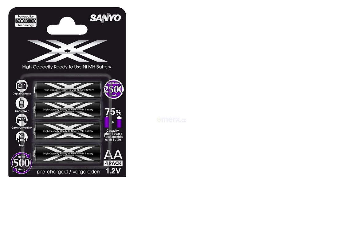 Akumulátor PANASONIC AA NiMH 2500mAh 1,2V Eneloop pro, blistr 4ks (BK-3HCDE/4BE)